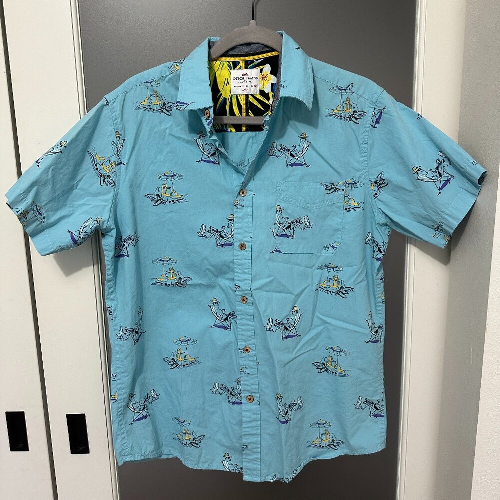 Men's Ricky Singh Casual Button-Down short sleeve shirt in Medium